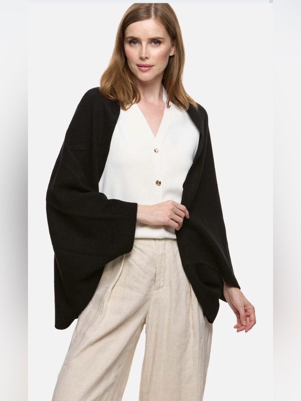 NEW Ovcio Black Wearable Cashmere Wrap
